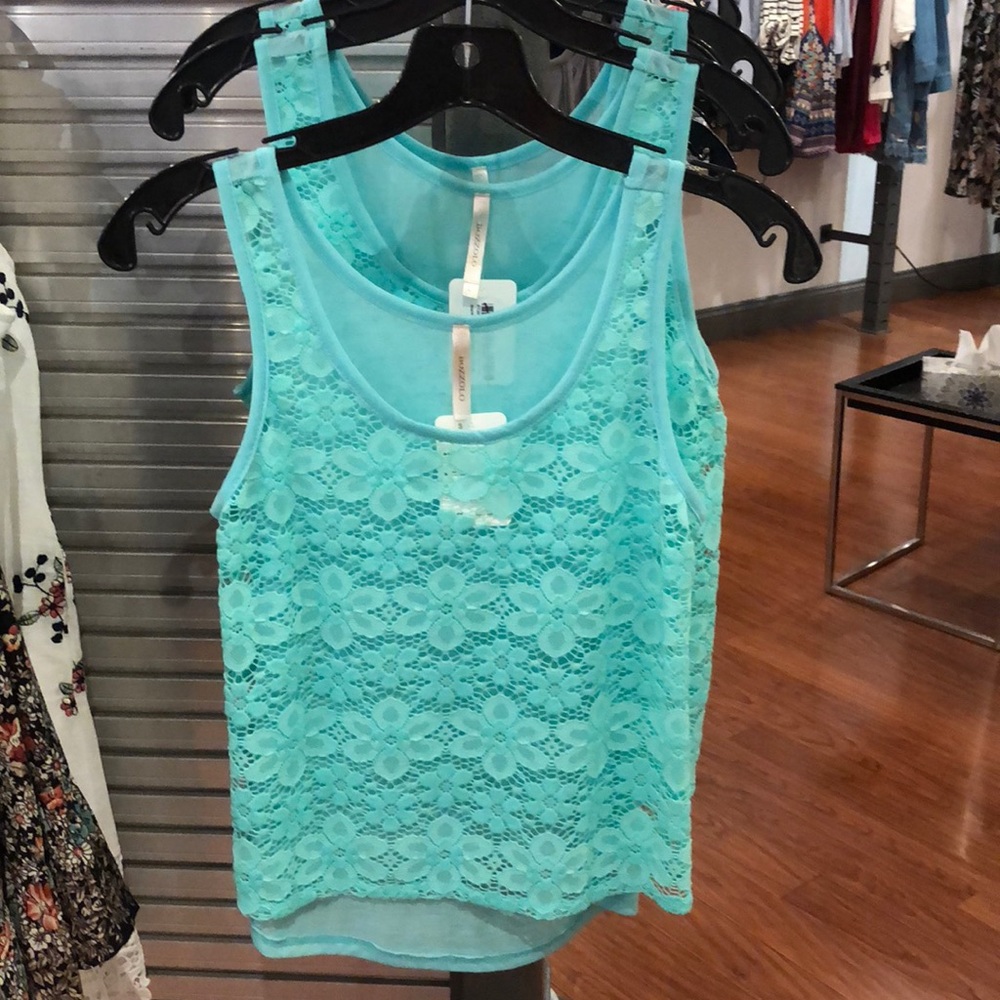 Bozzolo Mint Lace Crop Top